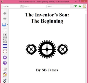 I placed a PNG image inside the title page, along with header tags for the title and authro name.